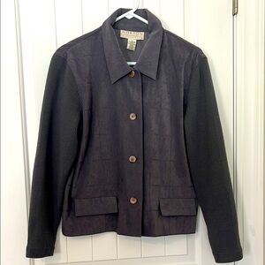 Norton McNaughton, Sz 8, gray suede and sweater look jacket